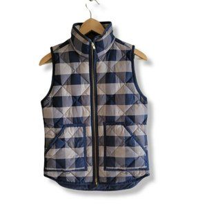J. Crew Blue and White Checkered Vest
